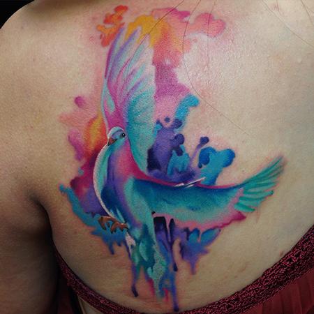 Tattoos - Watercolor dove - 100441